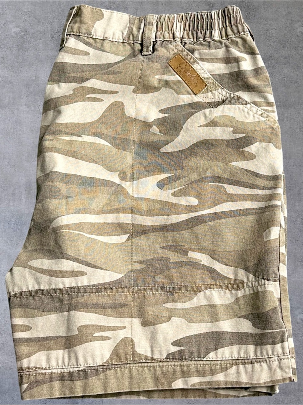 Cabelas Mens 36 Camo Cargo Shorts Cotton Hunting Outdoor Utility Elastic Waist